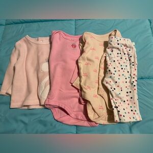 Assortment of Onsies, Top, and pant. Soft Cotton One Pieces